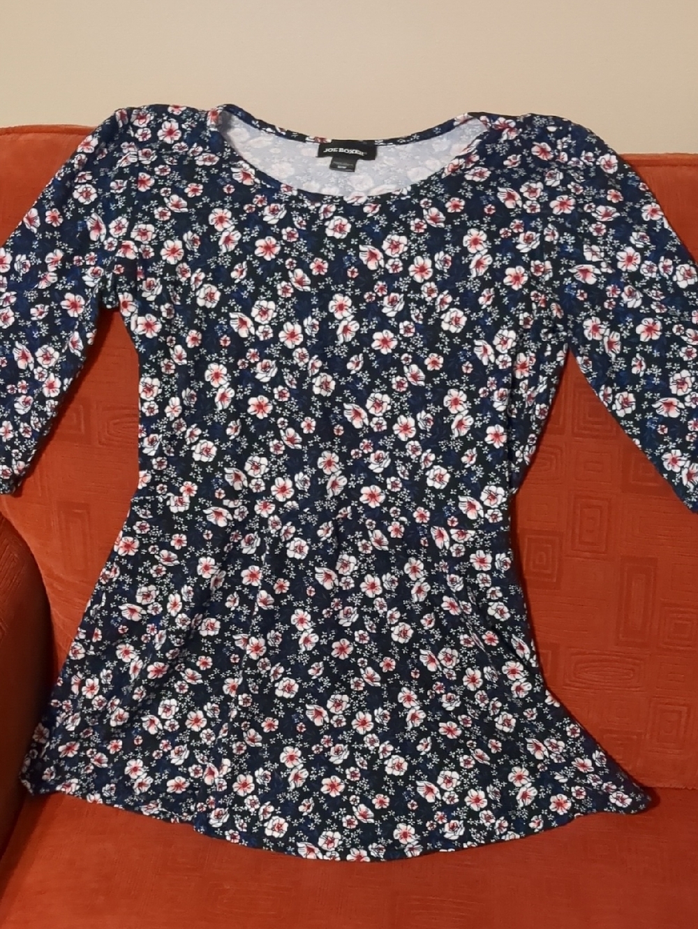 Joe Boxer Navy Floral Scoop-Neck Tunic Top